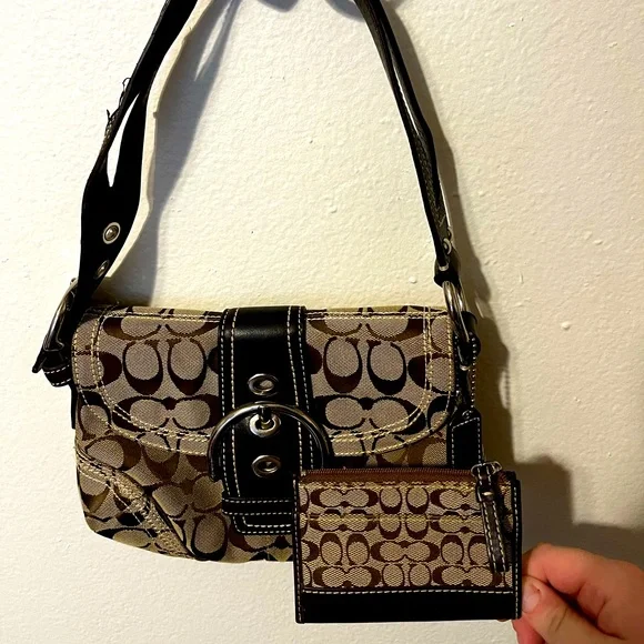 Coach Bags Vintage Coach Large Buckle Flap Purse With Matching